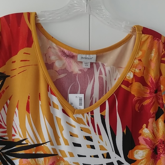 Avenue Tropical Print Maxi Dress Size 14/16 - Picture 3 of 9